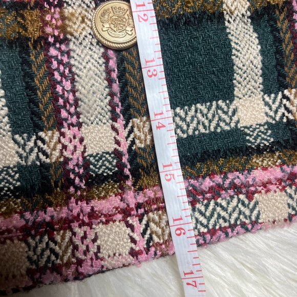 Women Wool Plaid Mini Skirt High Waisted Pencil Skirts Short Tight Bodycon Skirt - Picture 7 of 8